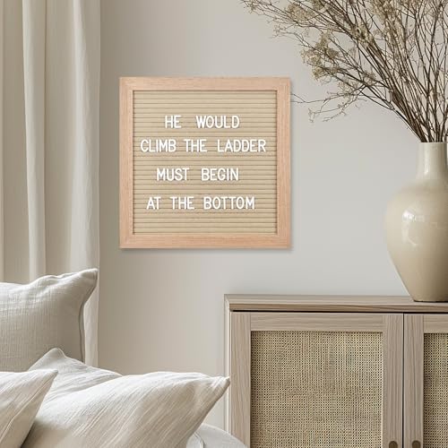 GAJIGAJI Felt Letter Board with 294 Letters, Numbers, Symbols - 10x10 inch Changeable Message Board with Wooden Frame Wall Mount (Beige) - Image 3