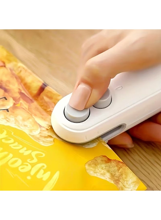 Goolsky Portable Snack Sealer, Manual Plastic Bag Sealer, USB Rechargeable, 150mAh Lithium Battery, Compact Kitchen Catering Food Service Equipment - Image 1