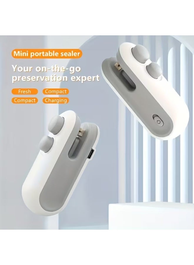 Goolsky Portable Snack Sealer, Manual Plastic Bag Sealer, USB Rechargeable, 150mAh Lithium Battery, Compact Kitchen Catering Food Service Equipment - Image 3