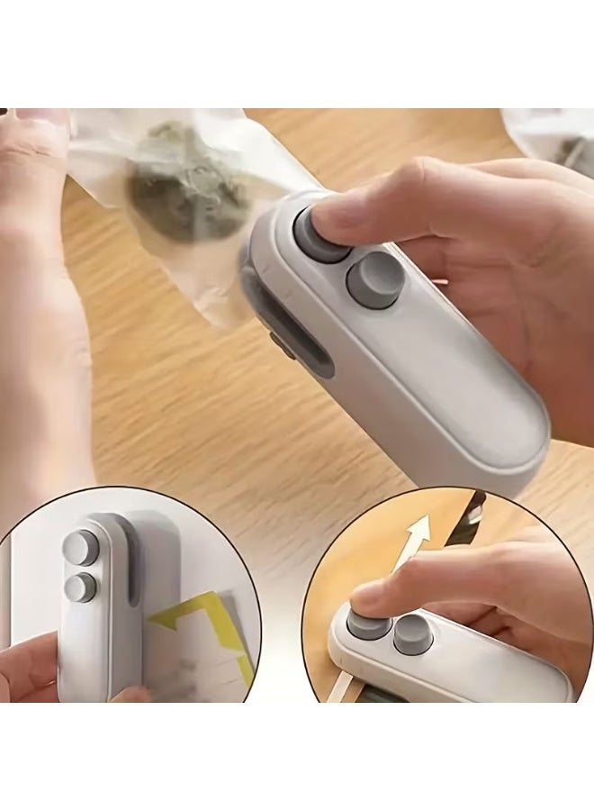 Goolsky Portable Snack Sealer, Manual Plastic Bag Sealer, USB Rechargeable, 150mAh Lithium Battery, Compact Kitchen Catering Food Service Equipment - Image 2