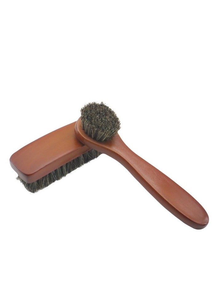 EBMINI Wooden Horsehair Brush Foreign Trade Leather Shoe Brush  - Image 3