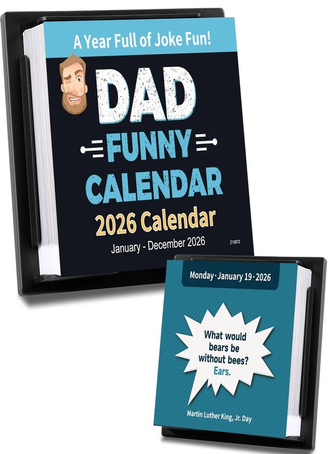 Pinchoco 2026 Desk Calendar - Dad Funny Calendar 2026, Jan.2026 - Dec.2026, 3d Calendar 2026, Daily Calendars 2026 Page a Day, 4.95" X 5.95", Small Desk Calendars with 365+ Funny Joke Pages, Backplane bracket - Image 1
