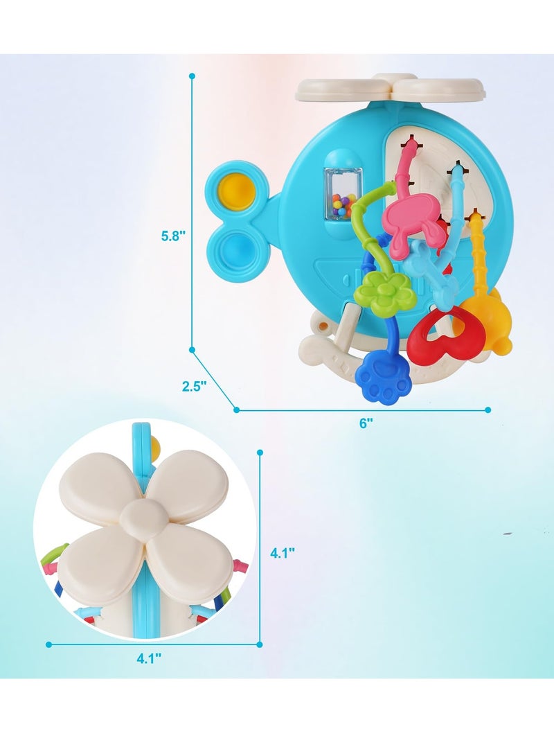 Excefore High Chair Toys with Suction Cup, Developmental Sensory Toy, Food Grade Silicone Pull String Activity Toy Gift for Baby Infant Toddlers, Toys Birthday Gifts for 18M+ Infant (Helicopter) - Image 3