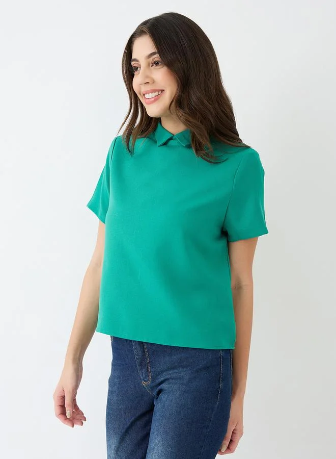 globus Globus Green Back Button Workwear Shirt