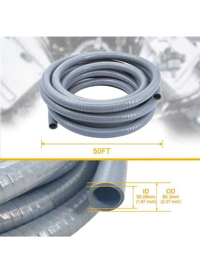 Wocloer Liquid-Tight Conduit - 2 inch 50 Foot PVC Flexible Non Metallic Liquid Tight Electrical Conduit. 2" Dia - Image 2