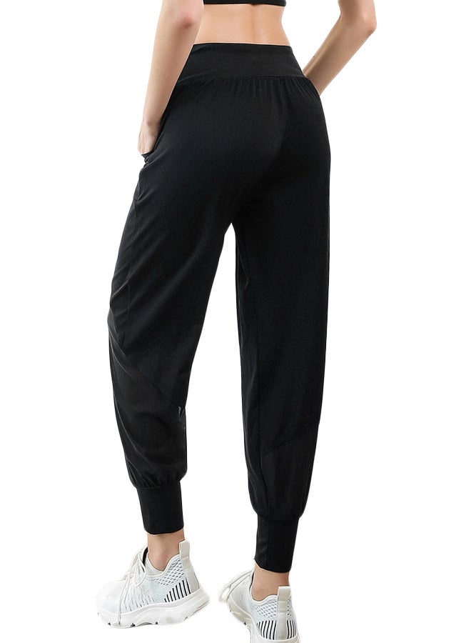 Mesh Insert Sports Joggers Black - Image 2