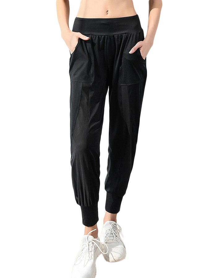 Mesh Insert Sports Joggers Black - Image 1