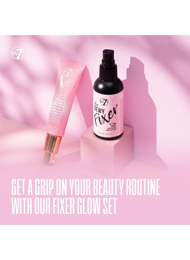 دبليو 7 مجموعة Fixer Glow - برايمر مكياج ورذاذ تثبيت ثنائي للحصول على لمسة نهائية مشرقة وندية - تغطية شفافة ذهبية اللون وخفيفة الوزن وغير لاصقة  - Image 2