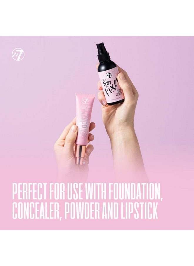 دبليو 7 مجموعة Fixer Glow - برايمر مكياج ورذاذ تثبيت ثنائي للحصول على لمسة نهائية مشرقة وندية - تغطية شفافة ذهبية اللون وخفيفة الوزن وغير لاصقة  - Image 4