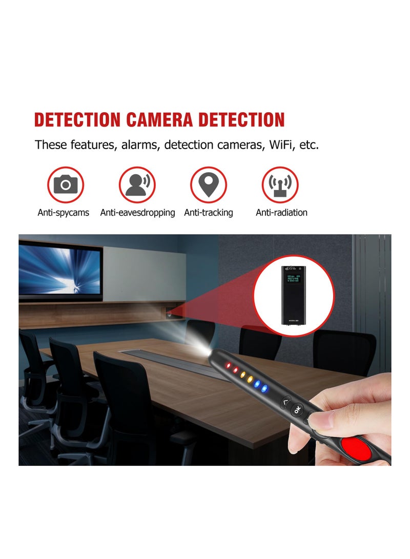 Hidden Camera and Bug Detector, Anti-Spy Device Finder, Portable Rechargeable Spy Camera Detector for Home, Office, and Travel with Motion Alarm Mode (1 Pack) - Image 4