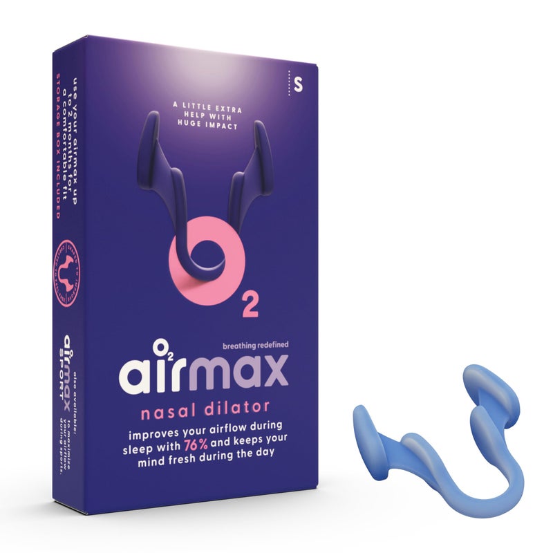 AIR MAX موسعات الأنف Airmax - جهاز مضاد للشخير - صغير - 6 أشهر من الراحة - علاج للشخير - موصى به من قبل الأطباء - أزرق - عبوة واحدة - Image 1