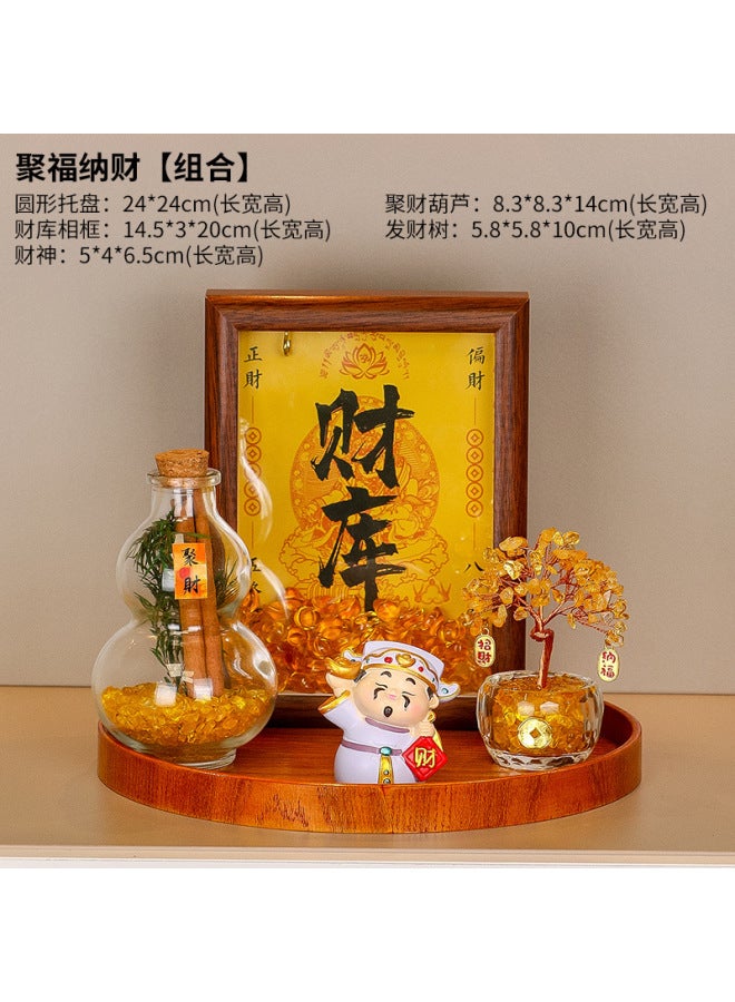 Creative New Chinese Style Fortune Tree Set For Home Entrance Decoration With Cinnamon And Gold Coins For Moving To A New Home