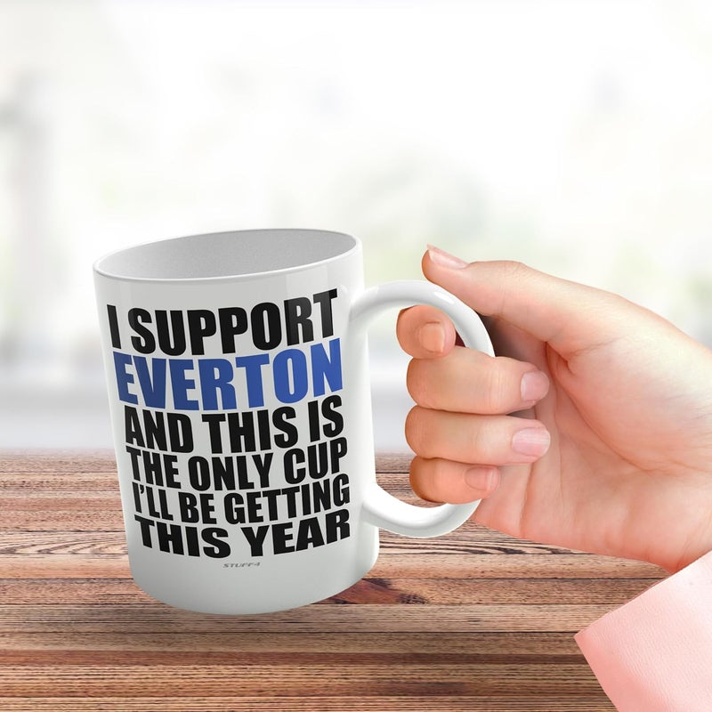 Stuff4 كوب كرة قدم مضحك هدية لمشجعي إيفرتون - كوب فوتي أونلي - أكواب مزحة هدية عيد الميلاد وعيد ميلاد للابن والأب والأخ والعم والزميل والصديق وابن العم، 11 أونصة سيراميك آمن للغسالة أكواب قهوة وشاي - Image 3