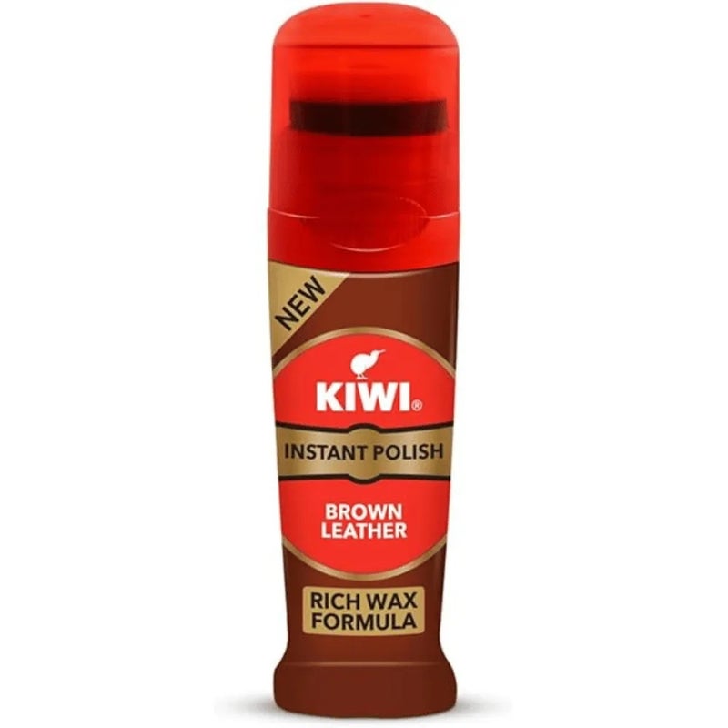 Kiwi Instant Shoe Polish Brown Leather Polish Rich Wax Formula- 75ml