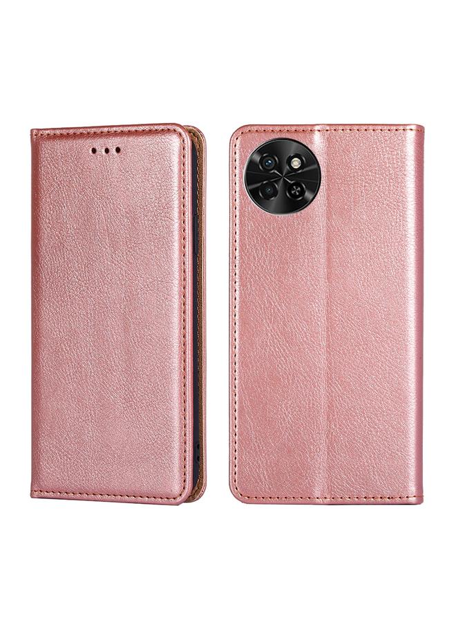 اس-توب جراب هاتف Itel S23 4G، جلد مغناطيسي بلون سادة لامع وزيتي - Image 1