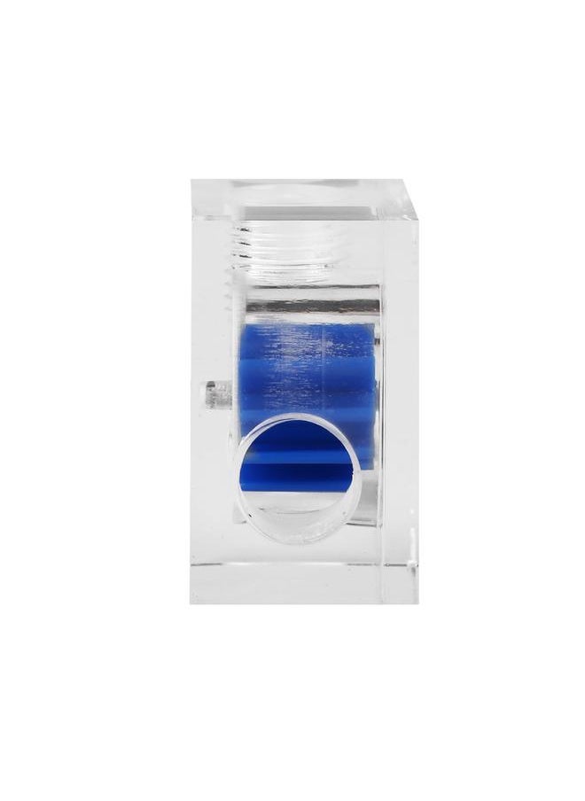 12 Impellers Flow Meter Indicator for PC Water Cooling System G1/4" Thread Quadrate (Blue)