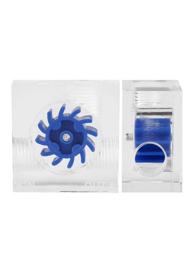 Thoraya 12 Impellers Flow Meter Indicator for PC Water Cooling System G1/4" Thread Quadrate (Blue)  - Image 3