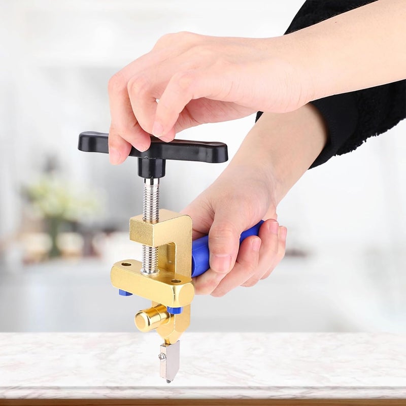 One - Piece Glass Cutter, Portable Multifunctional Tile Opener, Ceramic Cutting Tool with High Quality Steel Blade, Suitable for Glass, Tiles, Vitrified Tiles (3-15mm Thickness), - Image 4