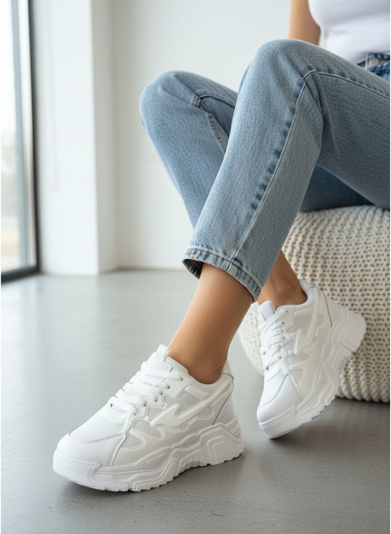 فيبراندا كوتشي نسائي أنيق بتصميم عصري يمنحك مظهرًا شبابيًا L-568-ابيض - Image 1