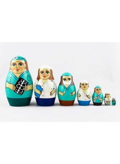 Generic Matryoshka Russian Nesting Wooden Doll Physician Doctor Nurse Hospital 7 Pcs Stacking Hand Painting Beautiful Nested Matriosjka Matrioska Matreshka Matrjoska Matroeska  - Image 2