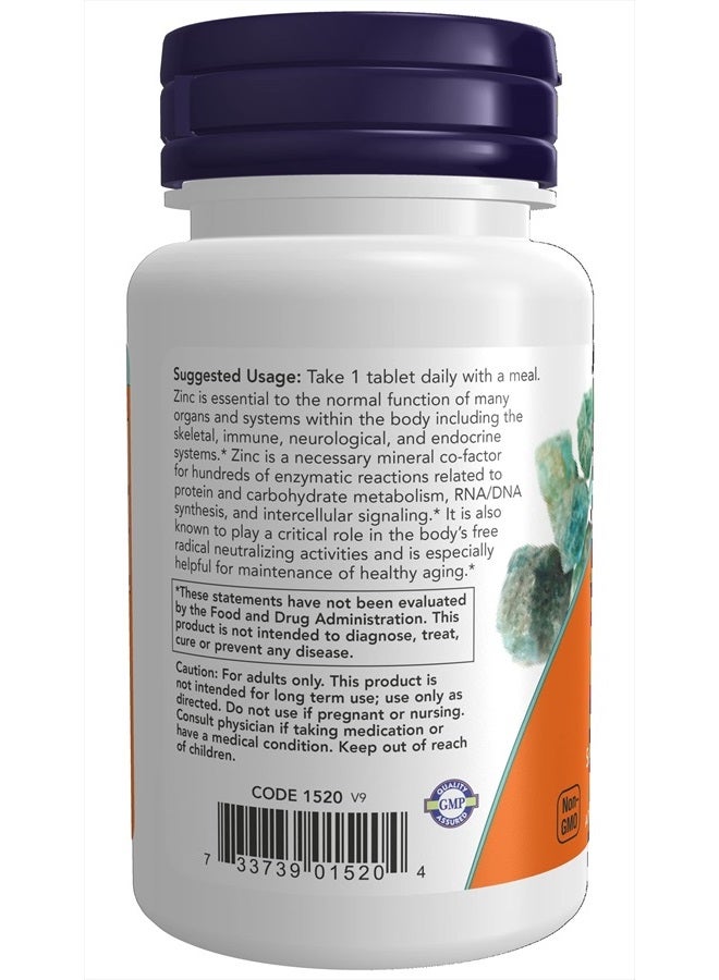 now Supplements, Zinc (Zinc Gluconate) 50 mg, Supports Enzyme Functions*, Immune Support*, 100 Tablets - Image 3