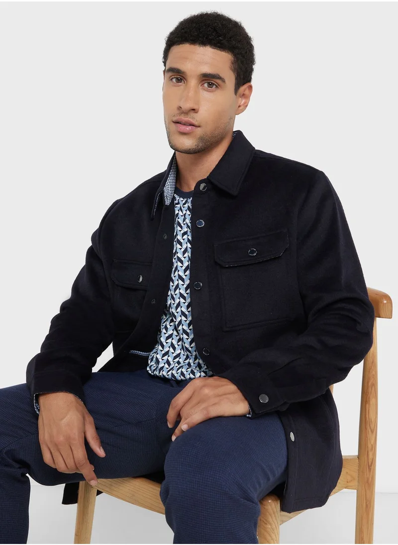 Ted Baker Casual Regular Fit Wool Shirt