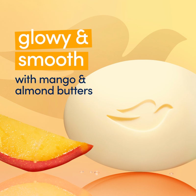 Dove Beauty Bar Soap Glowing Mango & Almond Butters, 8 Bars for Radiant Skin, Illuminates Skin 3.75 oz - Image 4