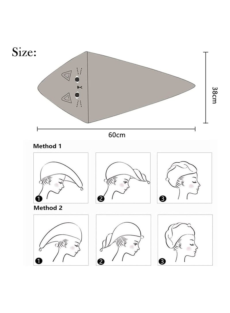 مناديل تجفيف الشعر بالألياف الدقيقة - حزمة 3 قطع، لفة شعر فائقة الامتصاص للنساء والفتيات، منشفة سريعة الجفاف للتاج للشعر الطويل والسميك والمجعد، مثالية لعشاق القطط. - Image 4