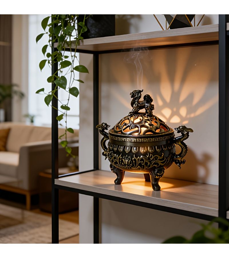 مبخرة معدنية زخرفية على شكل وحش أسطوري للعلاج بالروائح والتأمل وديكور غرفة المعيشة لعشاق الروحانيات - النمط 02 - Image 5