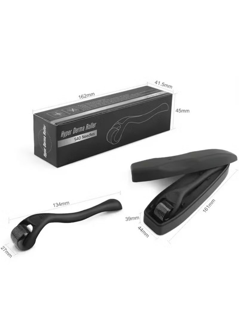 إسكدنيا Beard Roller 0.5 mm - 540 Titanium Real Needles for Ultra Beard Growth - More Beard Growth with Beard Roller Beard Roller Face Roller Derma Roller - Microneedle Tool - Image 2