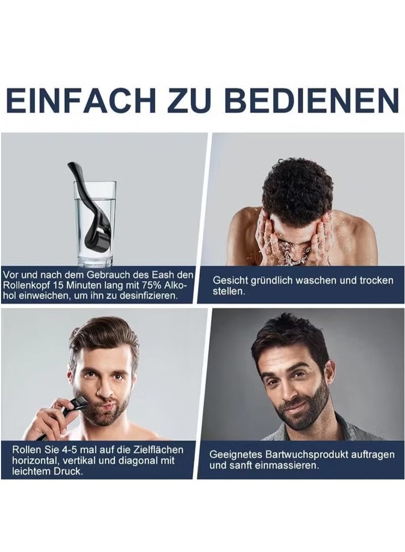 إسكدنيا Beard Roller 0.5 mm - 540 Titanium Real Needles for Ultra Beard Growth - More Beard Growth with Beard Roller Beard Roller Face Roller Derma Roller - Microneedle Tool - Image 5
