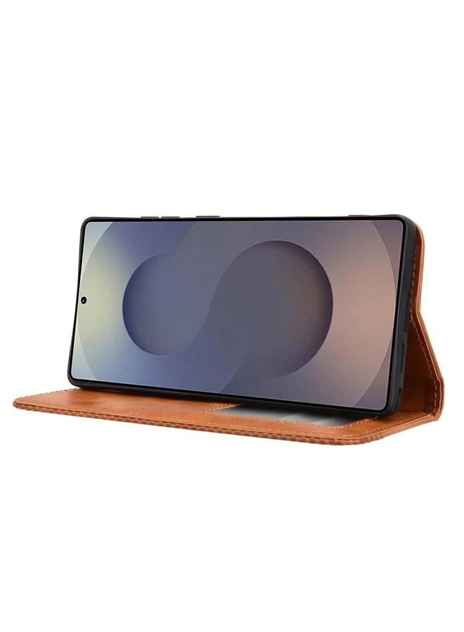 S-TOP Case For Samsung Galaxy S25 Ultra 5G Magnetic Buckle Retro Texture Leather Phone Case - Image 5