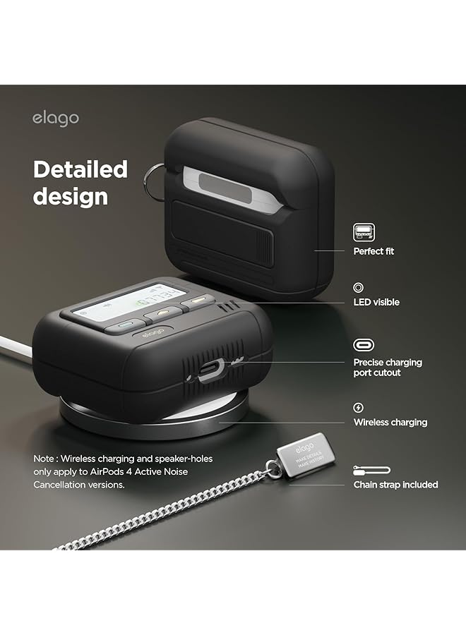 Elago Pager Hang Compatible With Airpods 4 Case Cover 2024 With Key Chain Included Black - Image 5