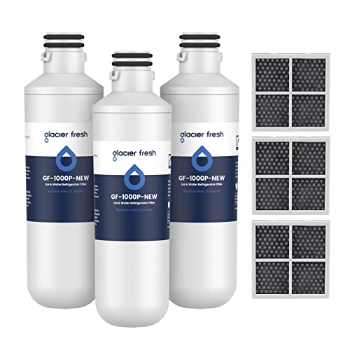 GLACIER FRESH LT1000PC Replacement Water Filter, Compatible with LT1000PC/PCS, LT1000PC, LT-1000PC, MDJ64844601, ADQ747935 ADQ74793504 Filter and LT120F ADQ73334008 Fresh Air (3+3) - Image 1