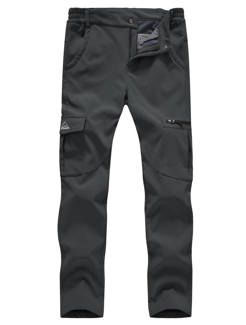 Gopune Women's Snow Ski Waterproof Softshell Snowboard Pants Outdoor Hiking Fleece Lined (Deep Grey,XL) - Image 1