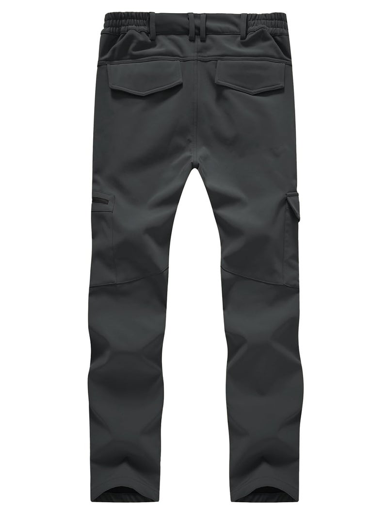 Gopune Women's Snow Ski Waterproof Softshell Snowboard Pants Outdoor Hiking Fleece Lined (Deep Grey,XL) - Image 2