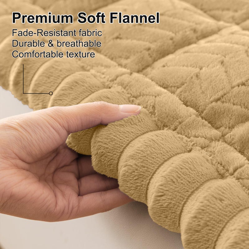 Smiry Non Slip Couch Covers for Dogs, Fuzzy Pet Couch Covers for 3 Cushion Sofa Pet Friendly, Soft Sofa Slipcovers Cushion Furniture Protector Washable (Camel, 27.6" x 88") - Image 4