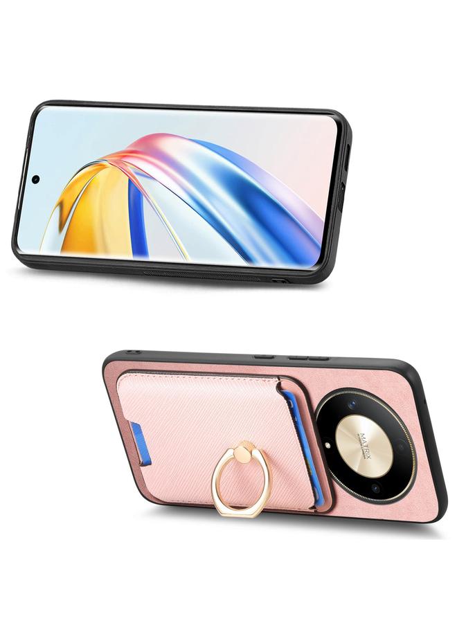 S-TOP Case For Honor X9C Retro Cross Leather Ring Vertical Insert Card Bag MagSafe Phone Case - Image 4