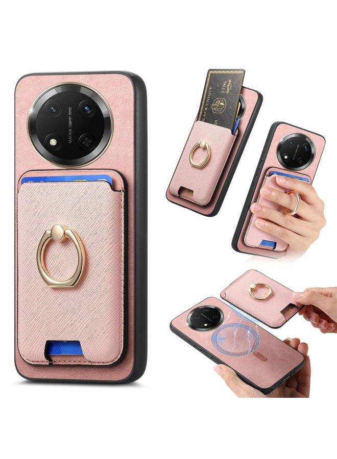 S-TOP Case For Honor X9C Retro Cross Leather Ring Vertical Insert Card Bag MagSafe Phone Case - Image 1