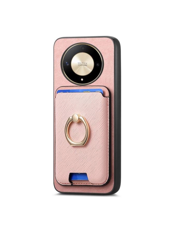 S-TOP Case For Honor X9C Retro Cross Leather Ring Vertical Insert Card Bag MagSafe Phone Case - Image 2