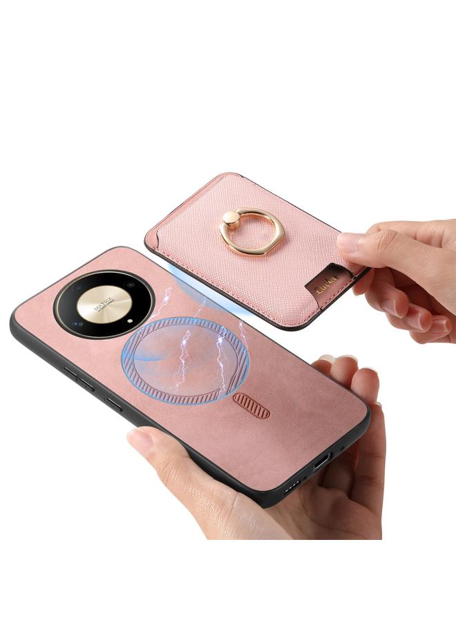 S-TOP Case For Honor X9C Retro Cross Leather Ring Vertical Insert Card Bag MagSafe Phone Case - Image 5