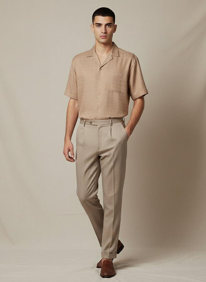 Splash FAV Men Regular Fit Camp Collar Textured Short Sleeves Resort Shirt - Image 2