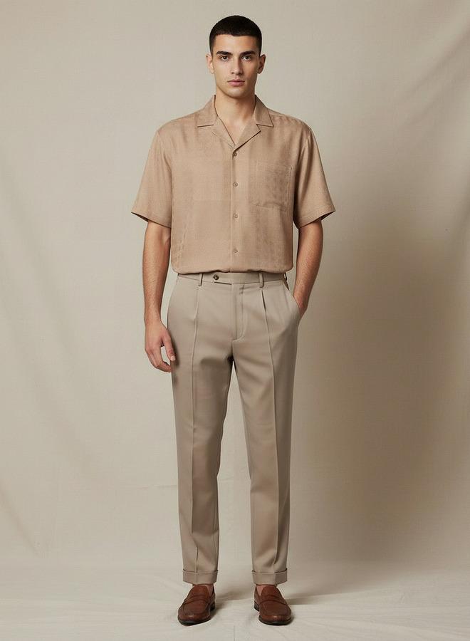 Splash FAV Men Regular Fit Camp Collar Textured Short Sleeves Resort Shirt - Image 5