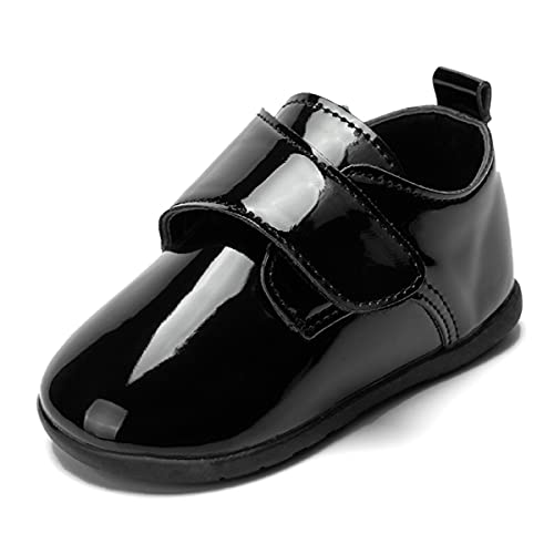 ohsofy Infant Baby Boy Oxford Shoes PU Leather Loafers Rubber and Soft Sole Wedding Dress Shoes Toddler Girl Baby Walking Shoes - Image 1