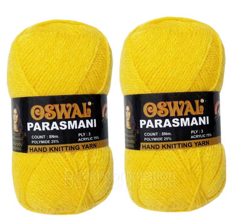 OSWAL Hand Knitting Yarn Wool | Beautiful Shade Wool/Uun | for Woolen Sweater, Cap, Hand-Gloves etc. | Yellow Color, Each Ball - 100 gm (Shade-OP53.200) Pack of 2 - Image 4