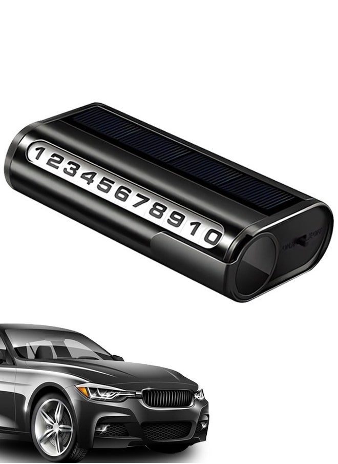 Generic - Car Parking Card Solar-Powered, Alloy Material Parking Number Plate with Digital Roller, Night Visibility, Number Privacy Protection - Image 1