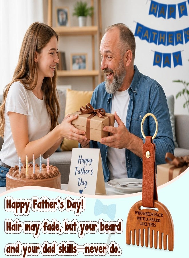 BuiltFit Dad Gifts for Fathers Day - Funny Gag Father's Day Wooden Beard Comb Gifts from Daughter, Anniversary Birthday Gifts for Men Daddy Boyfriend Husband, Beard Guy Bearded Man Beard Lover Gift - Image 3