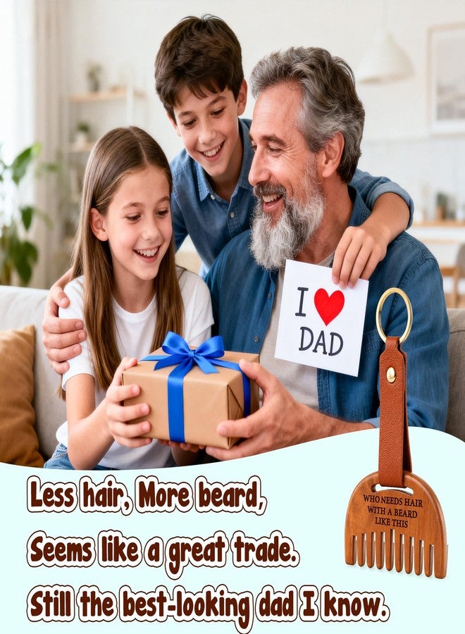 BuiltFit Dad Gifts for Fathers Day - Funny Gag Father's Day Wooden Beard Comb Gifts from Daughter, Anniversary Birthday Gifts for Men Daddy Boyfriend Husband, Beard Guy Bearded Man Beard Lover Gift - Image 4