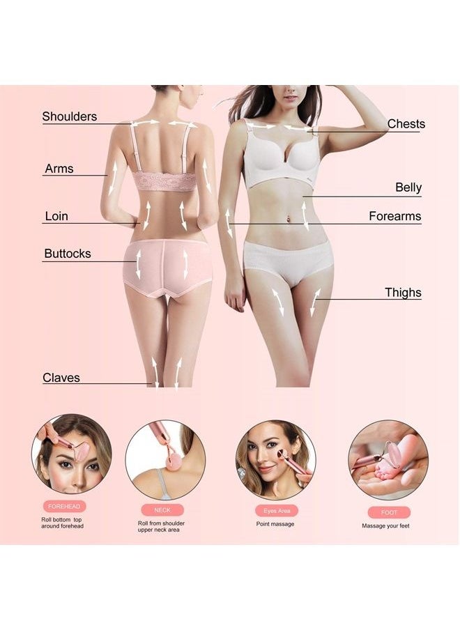 DANGSHAN 2-IN-1 Electric Jade Roller Massager Facial Roller & Face Massager, Rose Quartz  - Image 3