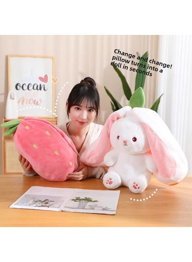 Cute Transformation Rabbit Fruit Doll Plush Toy Sofa Pillow Ornaments Girls Sleeping Bedside Cloth Doll Doll-Specifications:28cm -Color:Strawberry Rabbit - Image 4